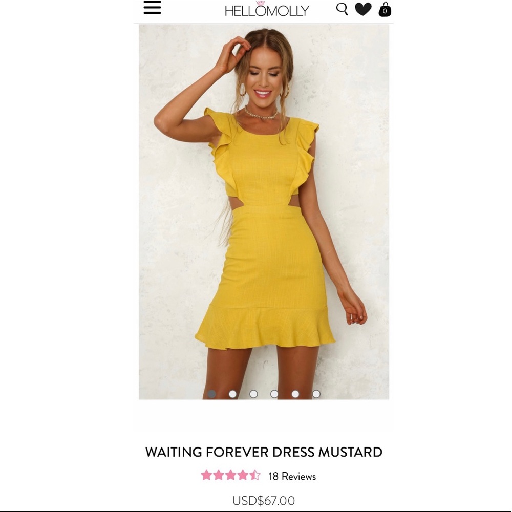 Hello Molly WAITING FOREVER DRESS MUSTARD